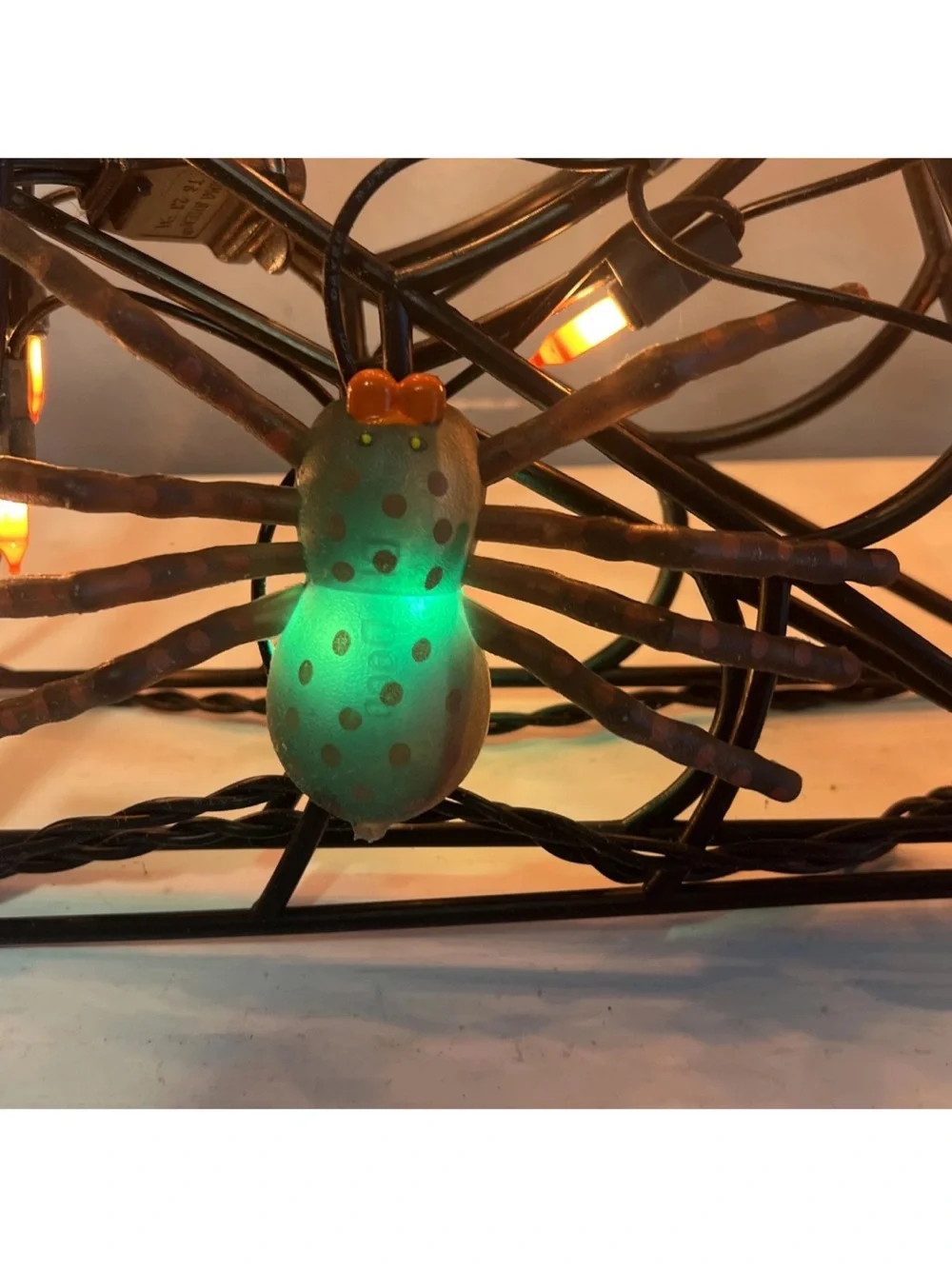 Halloween Spiderweb Light Decoration - Black with Amber Lights